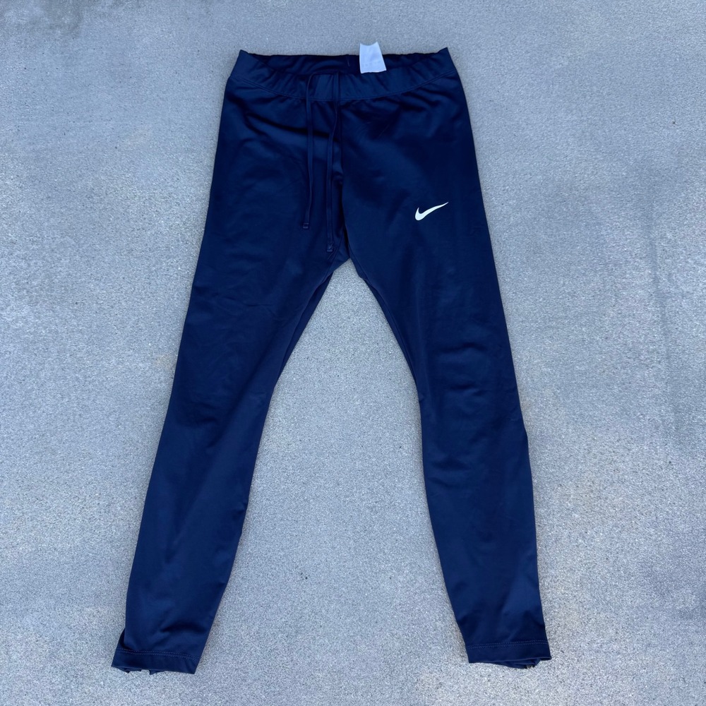 Nike Dri-FIT Navy Blue Running Leggings Ankle Zip Athletic Tights Women Medium
